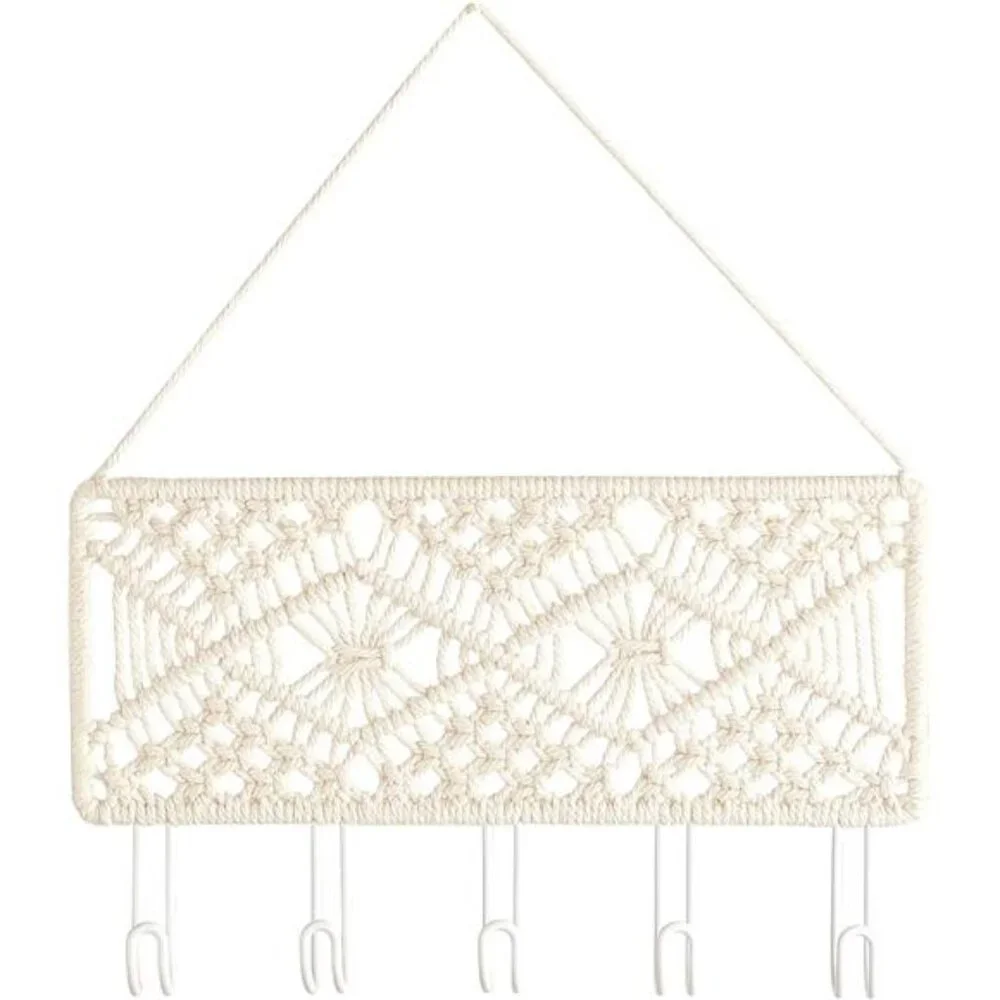 Small Decorative Macrame Key Holder Boho Home Decor